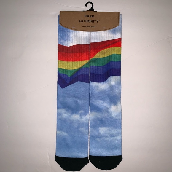 NWT FREE AUTHORITY rainbow colored socks - pride  - unisex - LGBTQ+ - Picture 2 of 5